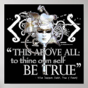 Pôster Hamlet "... é o próprio ser verdadeiro ..." Citaçã