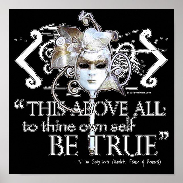 Pôster Hamlet "... é o próprio ser verdadeiro ..." Citaçã (Frente)