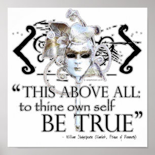Pôster Hamlet "... é o próprio ser verdadeiro ..." Citaçã
