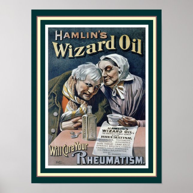 Poster Hamlin's Wizard Oil (Cure All) 12 x 16 Print (Frente)