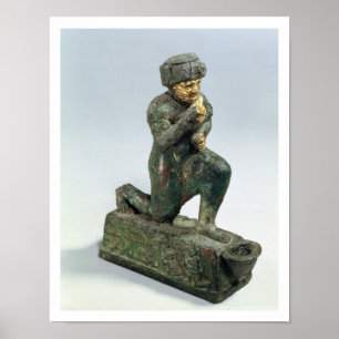 Pôster Hammurabi, king of Babylon, praying before a sacre