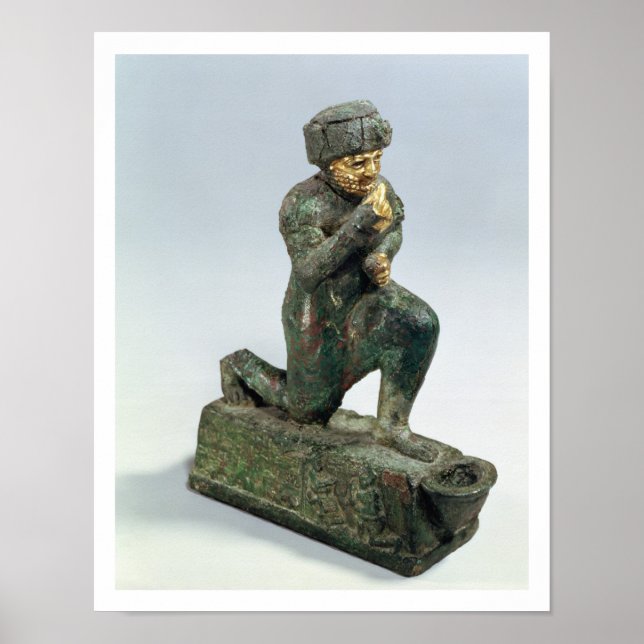 Pôster Hammurabi, king of Babylon, praying before a sacre (Frente)