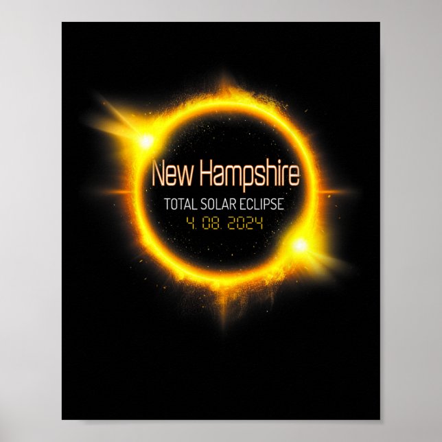 Poster Hampshire Total Solar Eclipse America abril de 04. (Frente)
