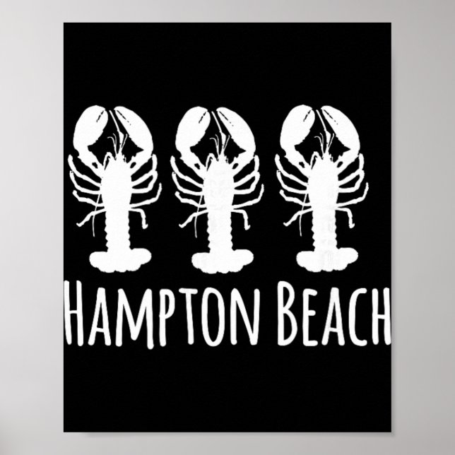 Poster Hampton Beach New Hampshire Lobster Nautical Coast (Frente)