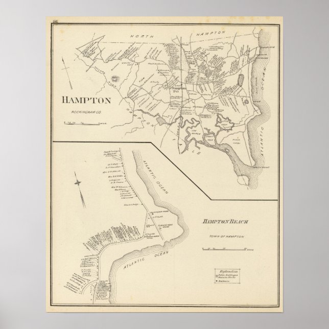 Pôster Hampton, Hampton Beach (Frente)