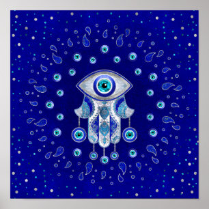 Poster Hamsa - Amulet Mau de Olhos