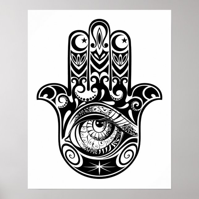 Pôster Hamsa Hand Zendoodle 2 (Frente)