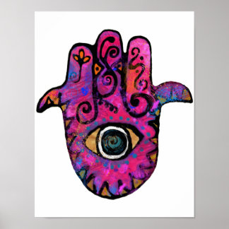Pôster Hamsa rosa