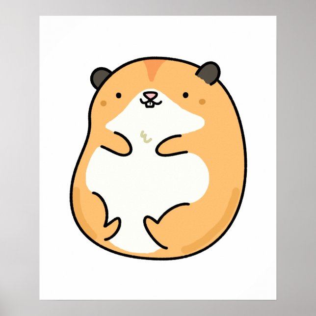 Poster Hamster de Cute Kawaii (Frente)