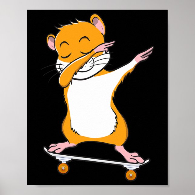 Poster Hamster De Skate No Skate Presente Para Skate (Frente)