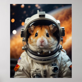 Poster Hamster do Astronauta Espacial Exterior