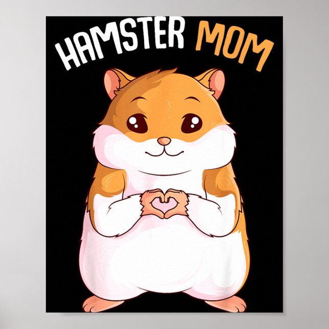 Poster Hamster fofo e mãe de hamster mulher hammyCu (Frente)