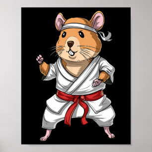 Poster Hamster Karate Ninja Jiu-jitsu Judo Taekwondo Mart