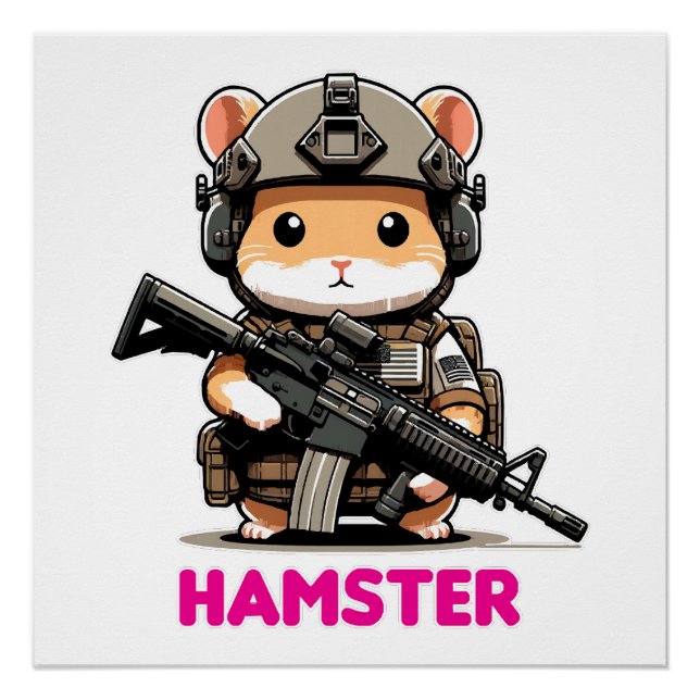 Pôster Hamster Tático (Frente)
