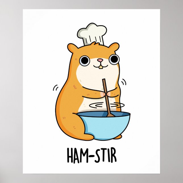 Poster Hamstir Funny Chef Hamster Pun (Frente)
