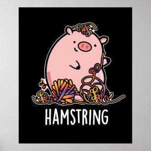 Poster Hamstring Funny Pig Dark BG