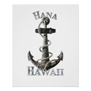 Pôster Hana Hawaii Vacina Ancora Náutica Velejando