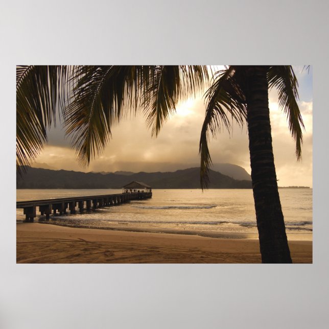 Pôster Hanalei Bay - Kauai, Havaí (Frente)
