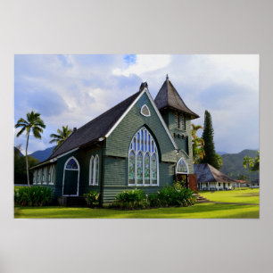 Poster Hanalei, Havaí, igreja
