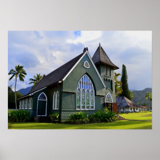 Poster Hanalei, Havaí, Igreja (Frente)