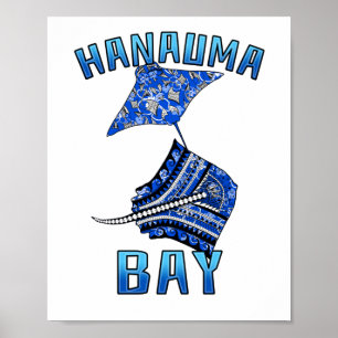 Poster Hanauma Bay Hawaii Vacation Tribal Stingray