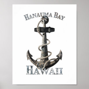 Poster Hanauma Bay Hawaii Vacinação - Marinheiro da Âncor