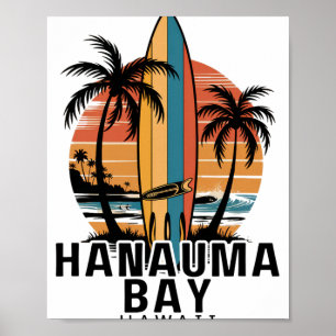 Poster Hanauma Y Havaí Surfando Surfista