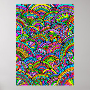 Poster Hand And Digitally Painted Pattern Art 27