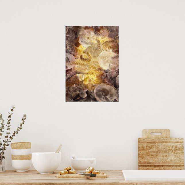 Poster Hand Painted Abstract Glow in Earth Tones (Cozinha)