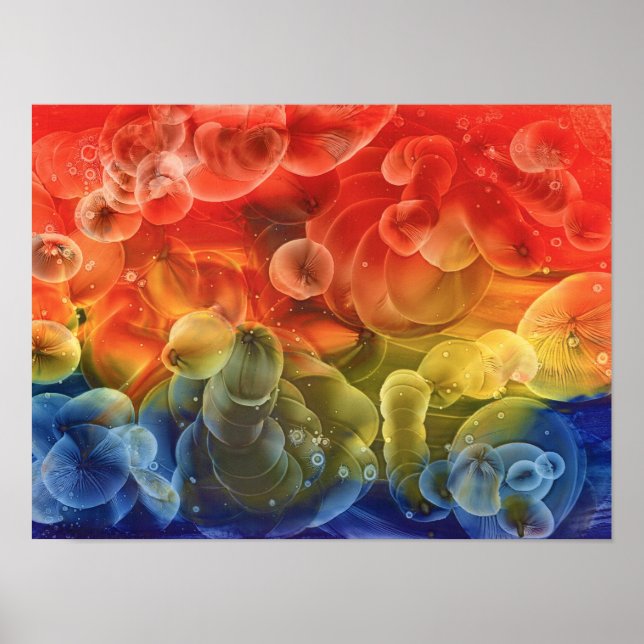 Poster Hand Painted Multicolor Abstract Painting (Frente)