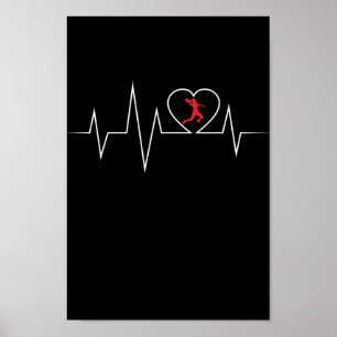 Poster Handball EKG Liebe und Herzschlag