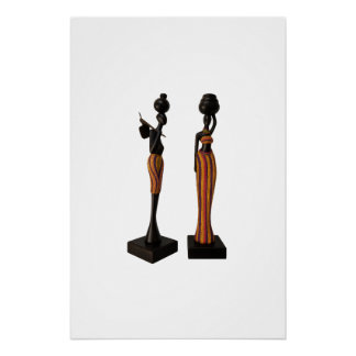 Pôster Handcrafted African Figurines Wall Art