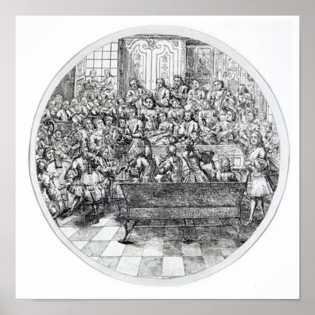 Poster Handel conducting an oratorio, c.1740 (Frente)