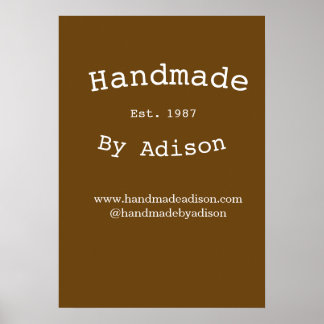 Poster handmade by name social media website est. year si