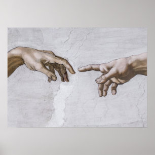 Poster Hands of God and Adam by Michelangelo