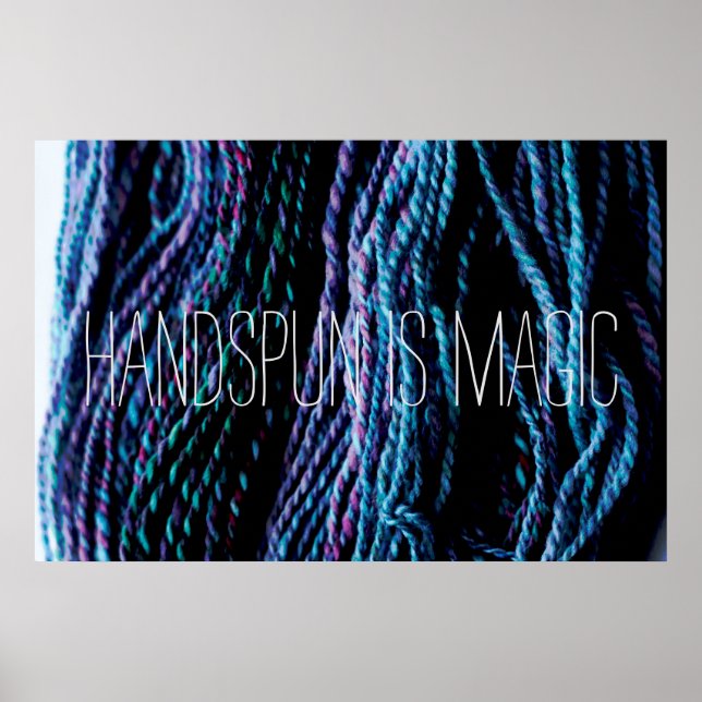 Poster Handspun é Magic Yarn Knitting Girando (Frente)