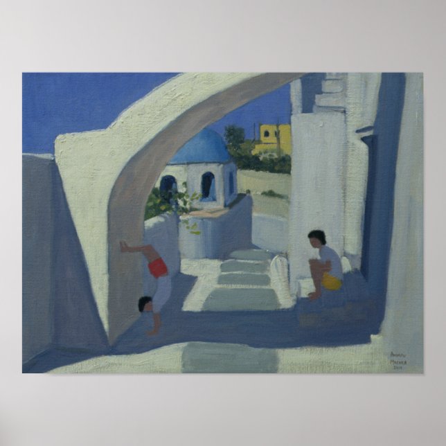 Poster Handstand Santorini (Frente)