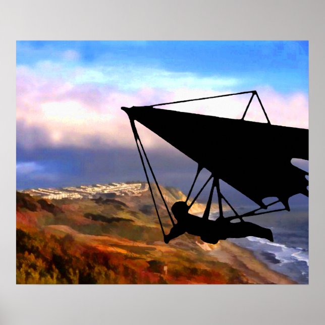 Pôster Hang Gliding Over the California Costa (Frente)
