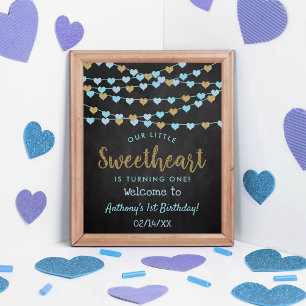 Poster Hang Love Hearts Sweetheart Birthday Welcome
