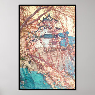 Pôster Hanga da canela de japão do castelo de Yoshida