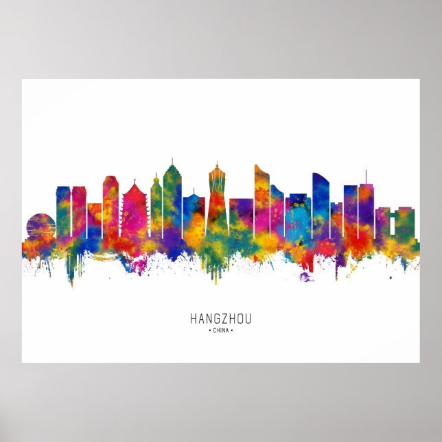 Poster Hangzhou China Skyline (Frente)