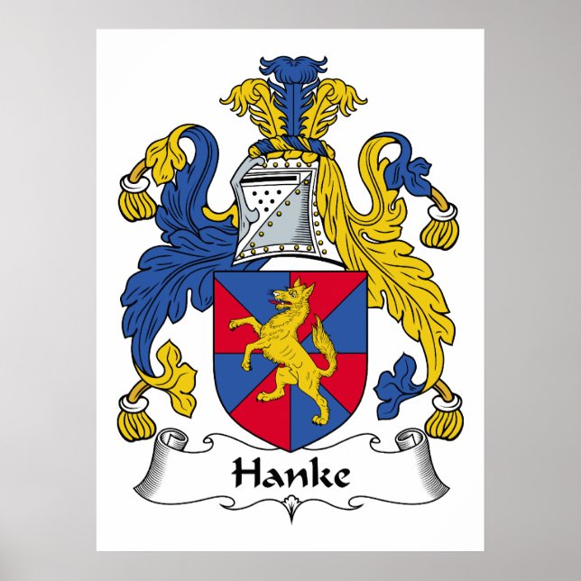 Pôster Hanke Family Crest (Frente)