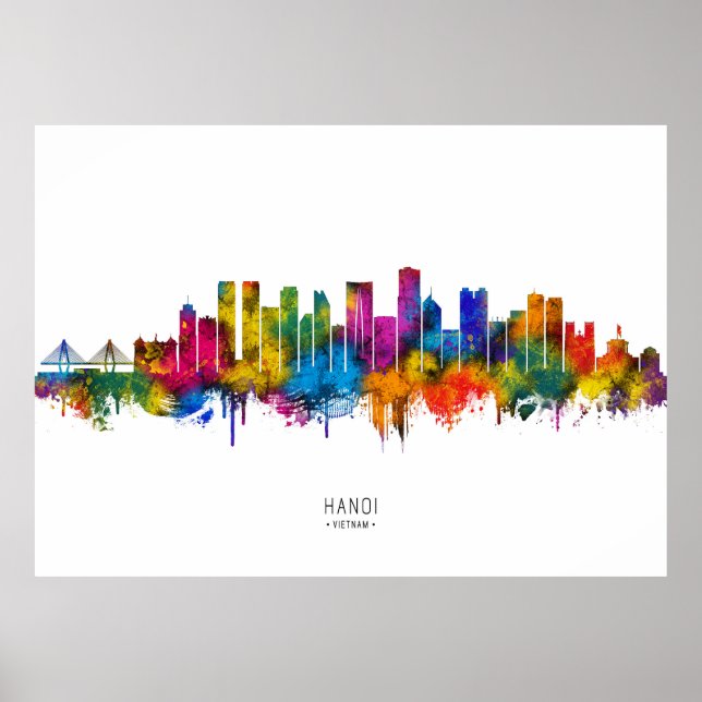 Poster Hanoi Vietnam Skyline (Frente)
