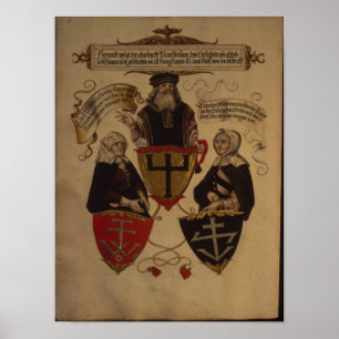 Pôster Hans Fugger duas esposas Clara Widolf e Elisabeth