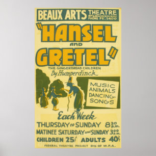 Pôster Hansel e Gretel - ópera por Engelbert Humperdinck