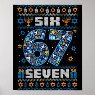 Poster Hanukkah 67 Seis Sete Menino Menina Crianças 67 Me