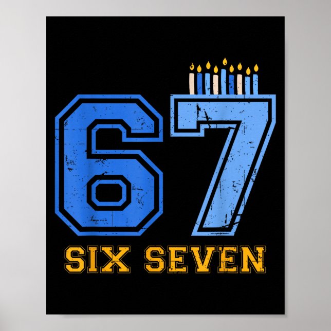 Poster Hanukkah 67 Six Seven Boy Girl Kids 67 Meme Hanukk (Frente)