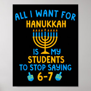 Poster Hanukkah Alunos Dizendo 6-7 67 Seis Sete Hebraico 