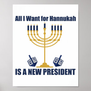 Poster Hanukkah Judaico Engraçado Anti Trump Político
