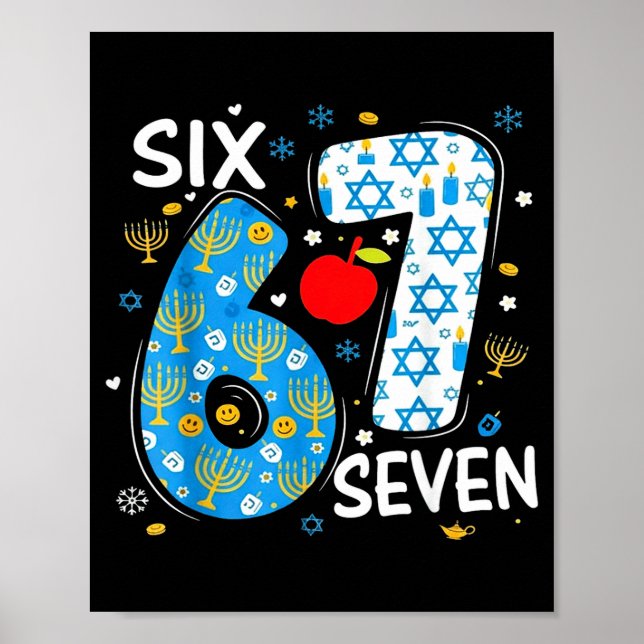 Poster Hanukkah Menorah Dreidel 67 Festive Chanukah Six S (Frente)
